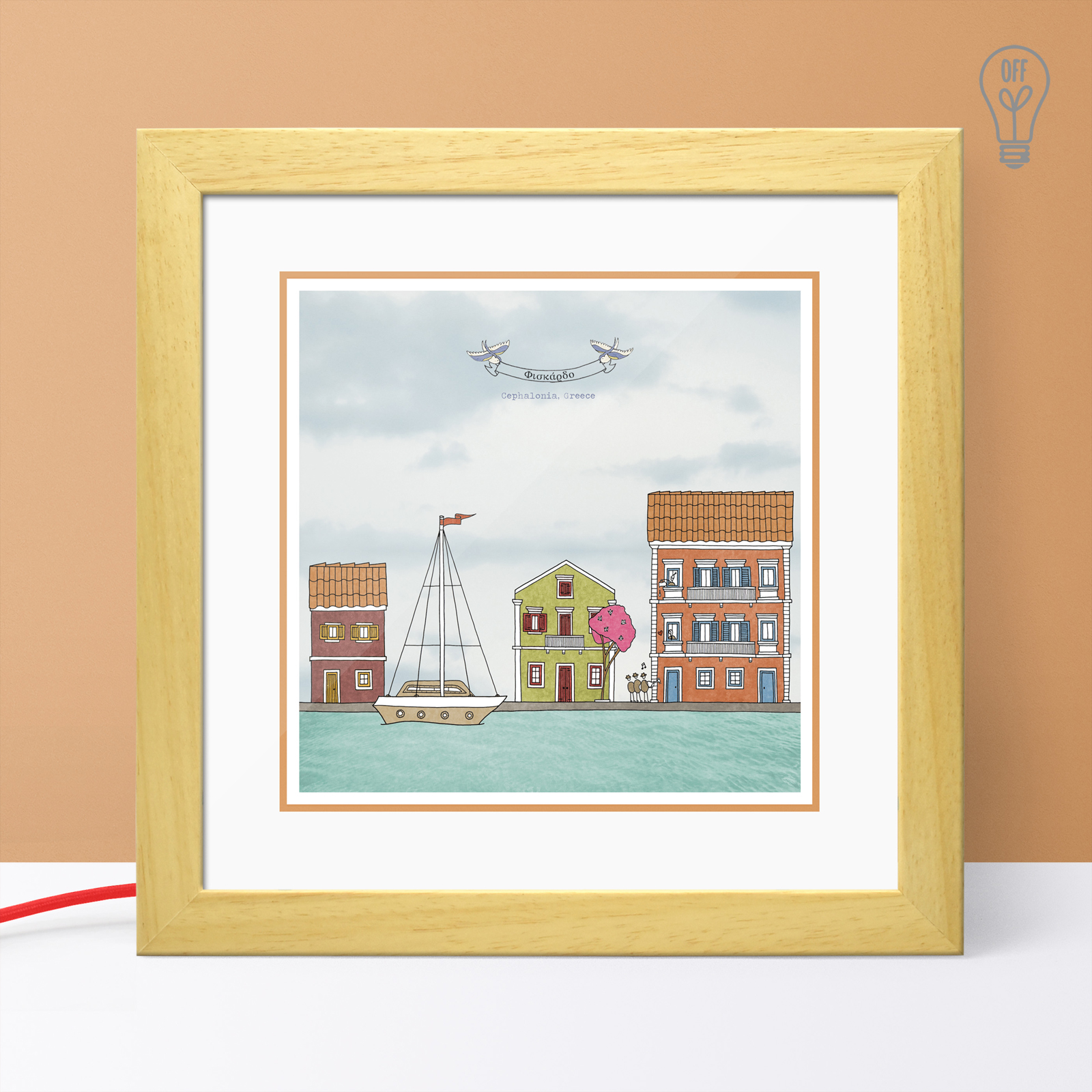 Kefalonia Illustrated Light Box Kefalonia Illustrated Light Box