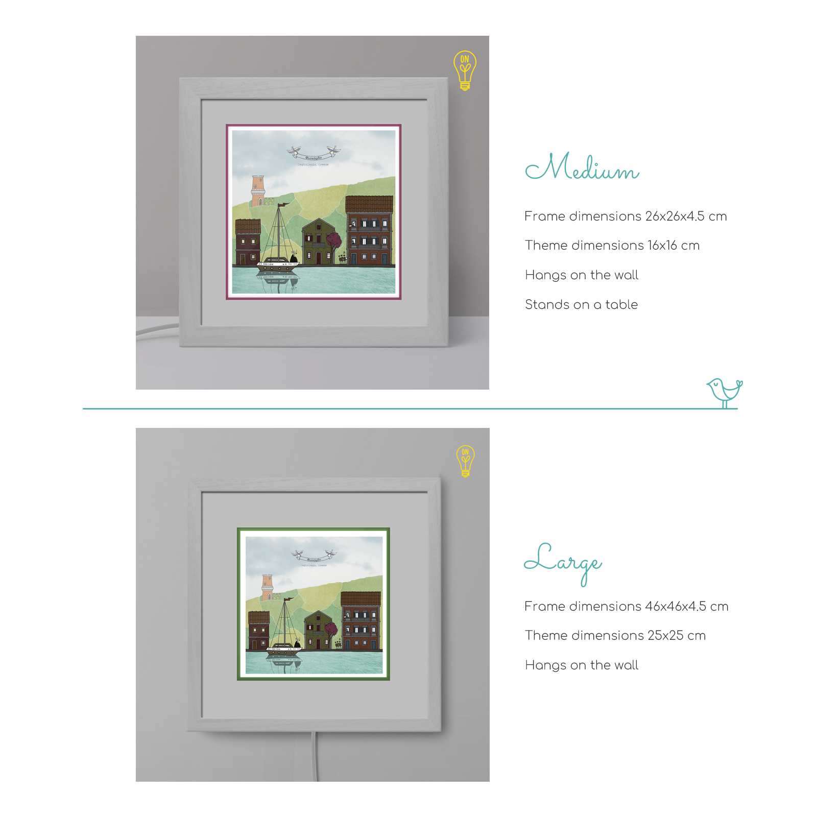 Kefalonia Illustrated Light Box Kefalonia Illustrated Light Box