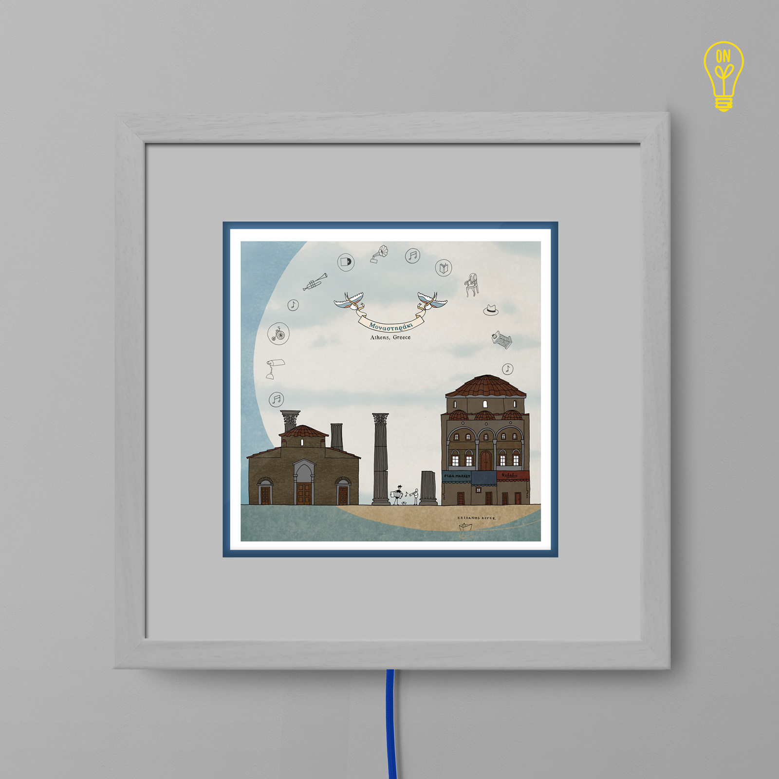 Monastiraki Illustrated Light Box Monastiraki Illustrated Light Box