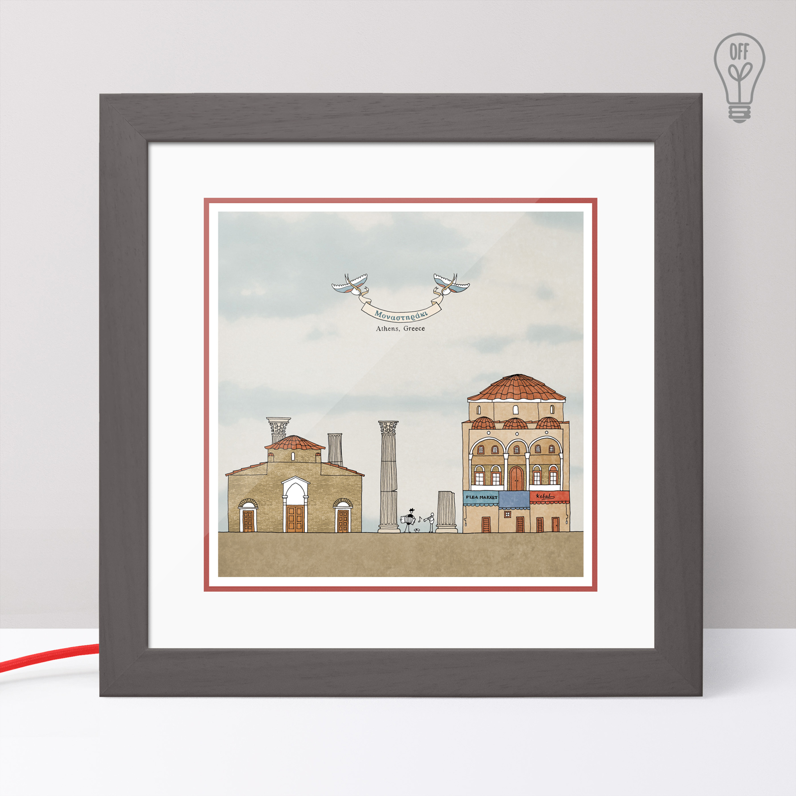 Monastiraki Illustrated Light Box Monastiraki Illustrated Light Box
