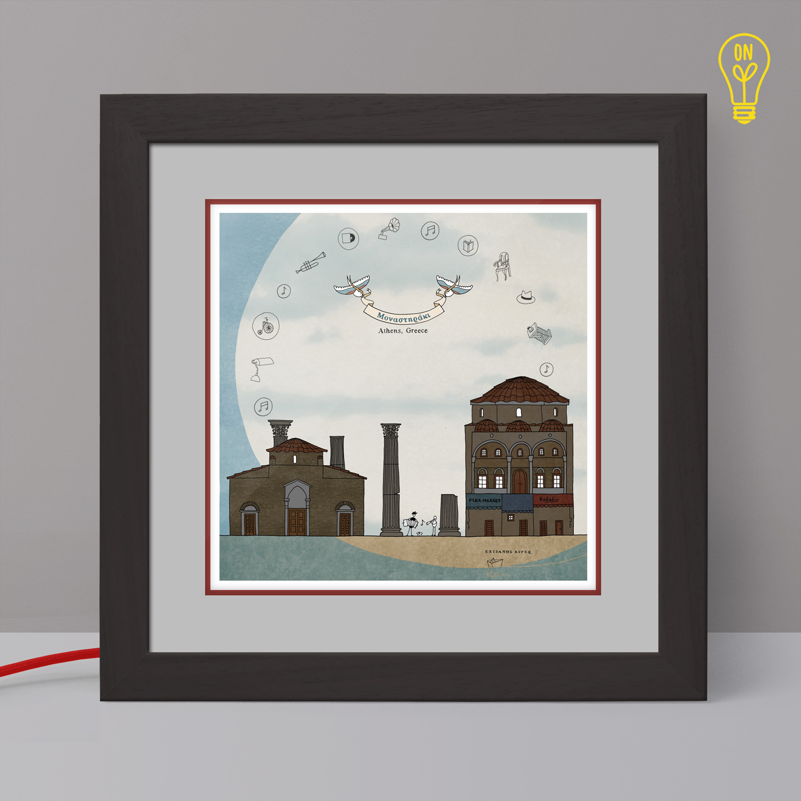 Monastiraki Illustrated Light Box Monastiraki Illustrated Light Box