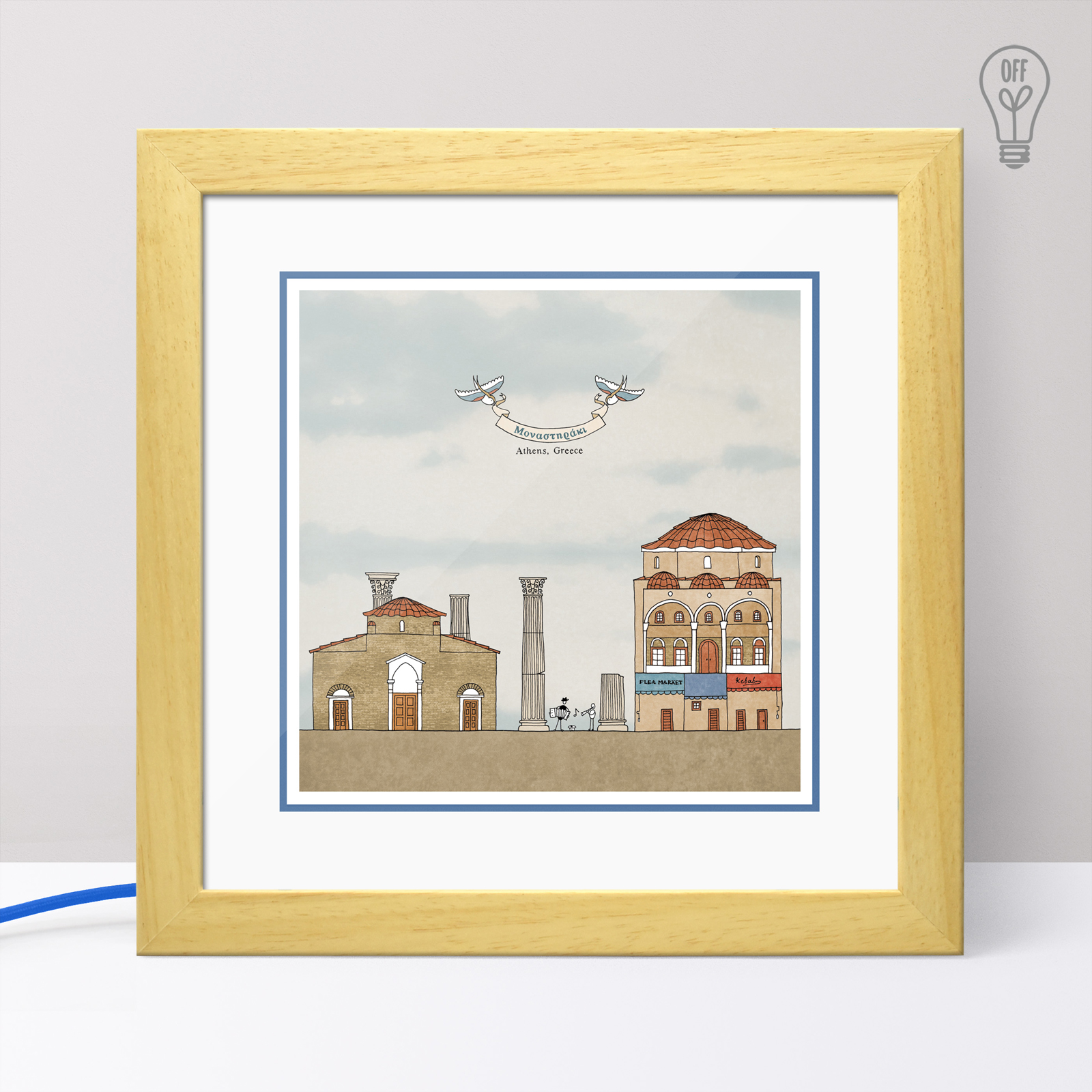 Monastiraki Illustrated Light Box Monastiraki Illustrated Light Box