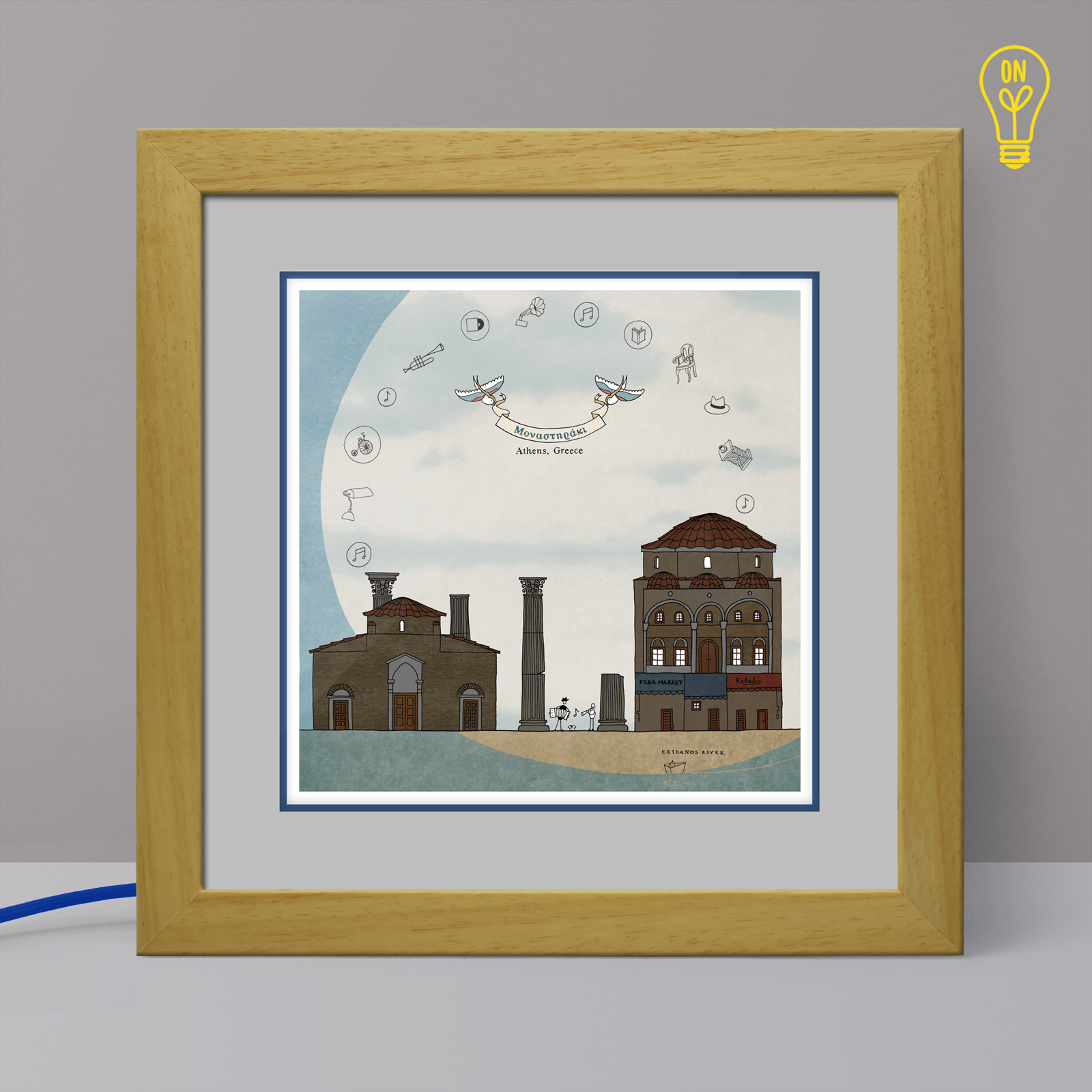 Monastiraki Illustrated Light Box Monastiraki Illustrated Light Box