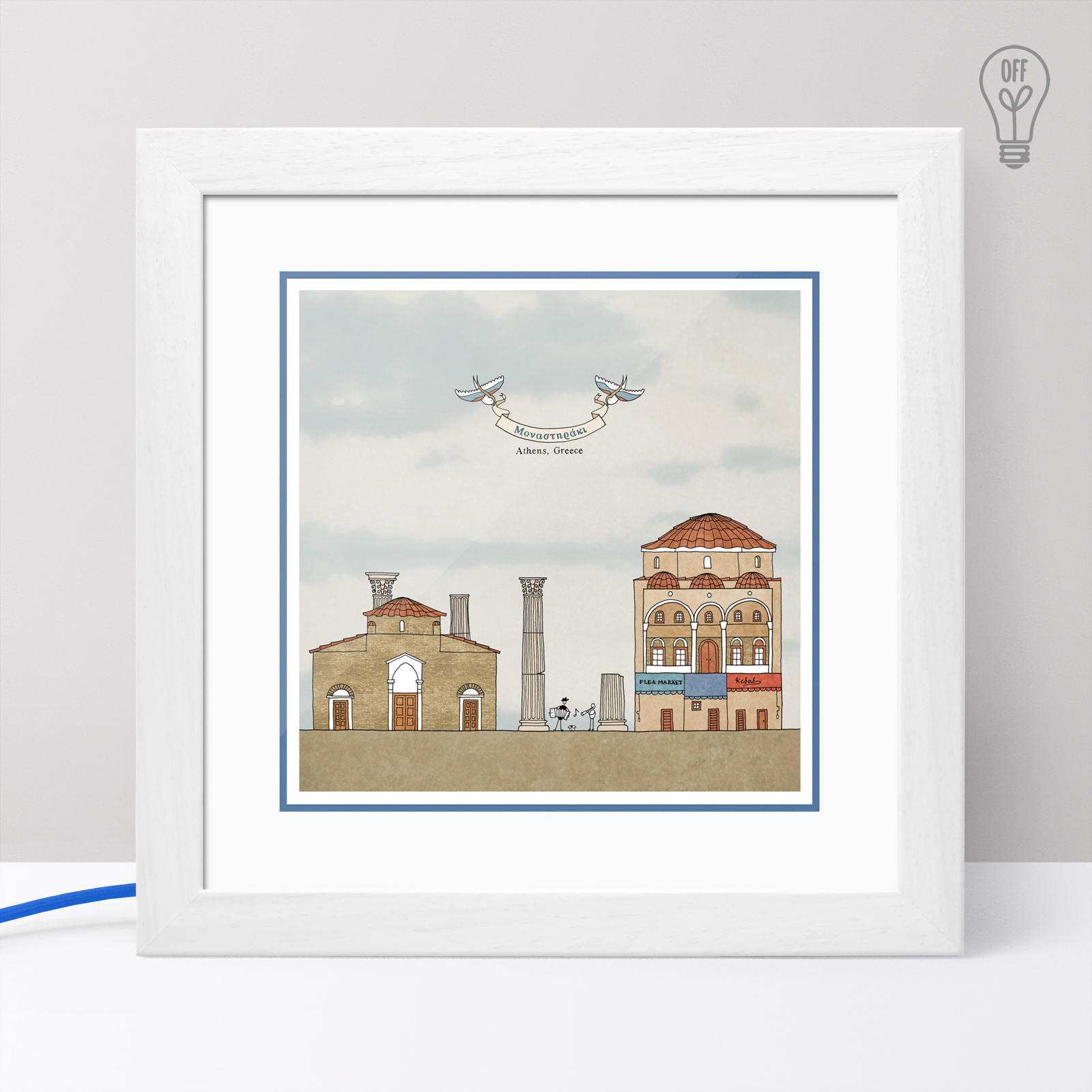 Monastiraki Illustrated Light Box Monastiraki Illustrated Light Box