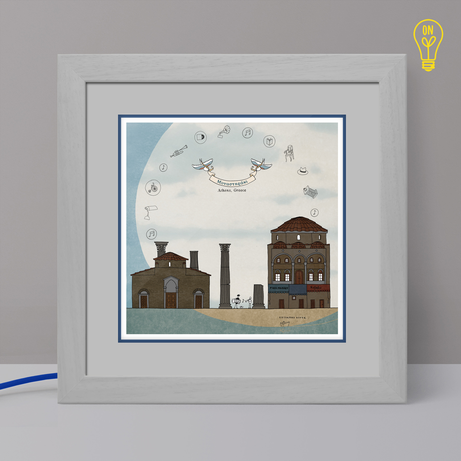 Monastiraki Illustrated Light Box Monastiraki Illustrated Light Box
