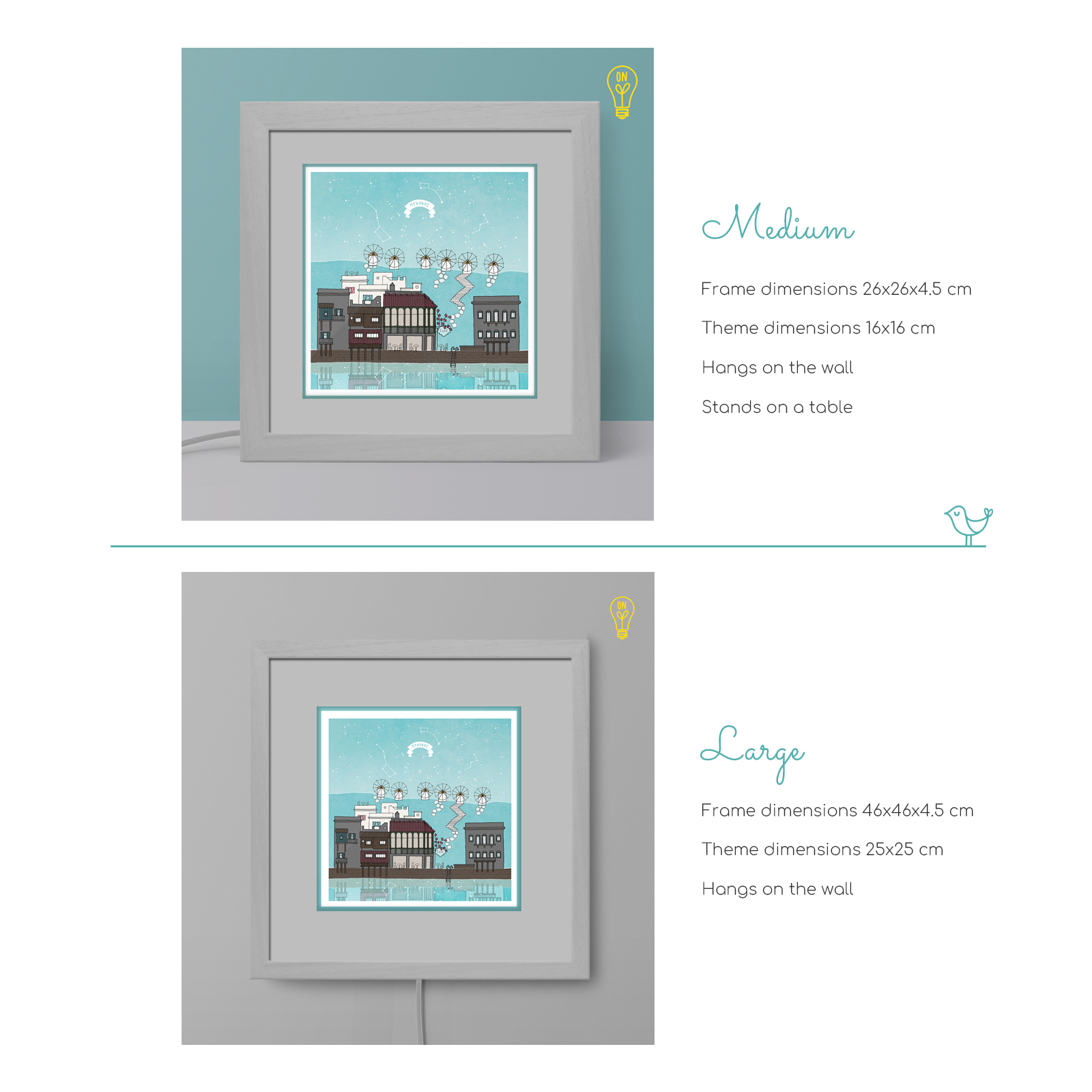 Mykonos #2 Illustrated Light Box Mykonos #2 Illustrated Light Box