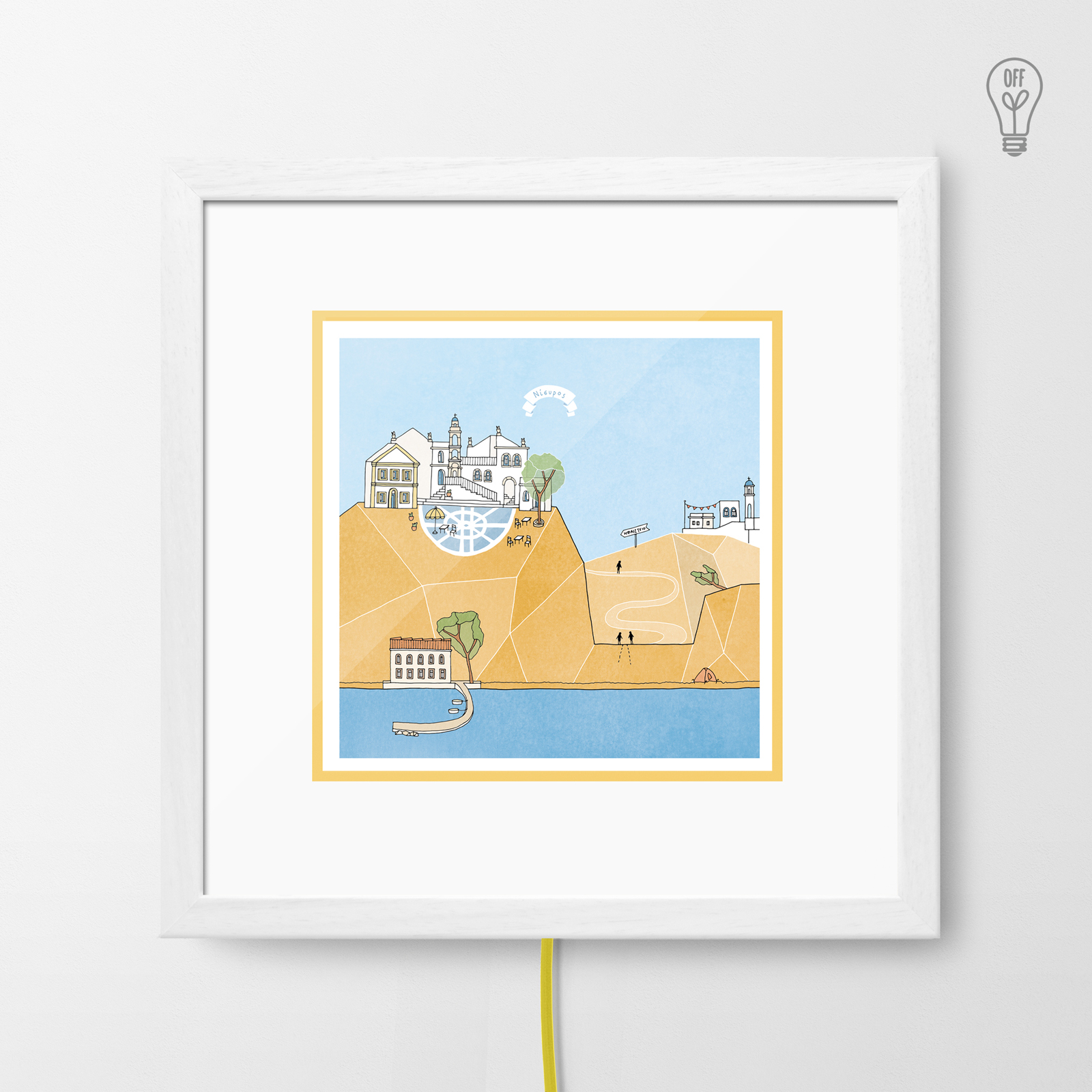 Nisyros Illustrated Light Box Nisyros Illustrated Light Box
