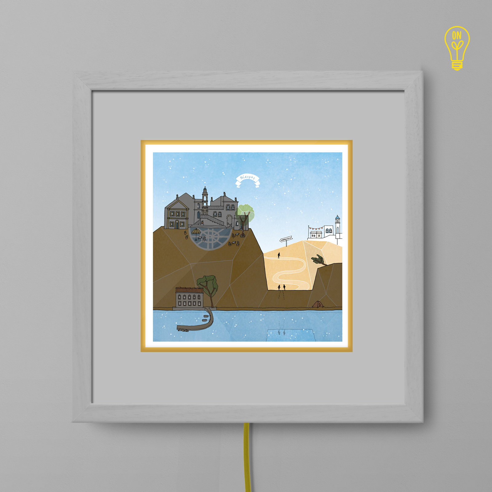 Nisyros Illustrated Light Box Nisyros Illustrated Light Box
