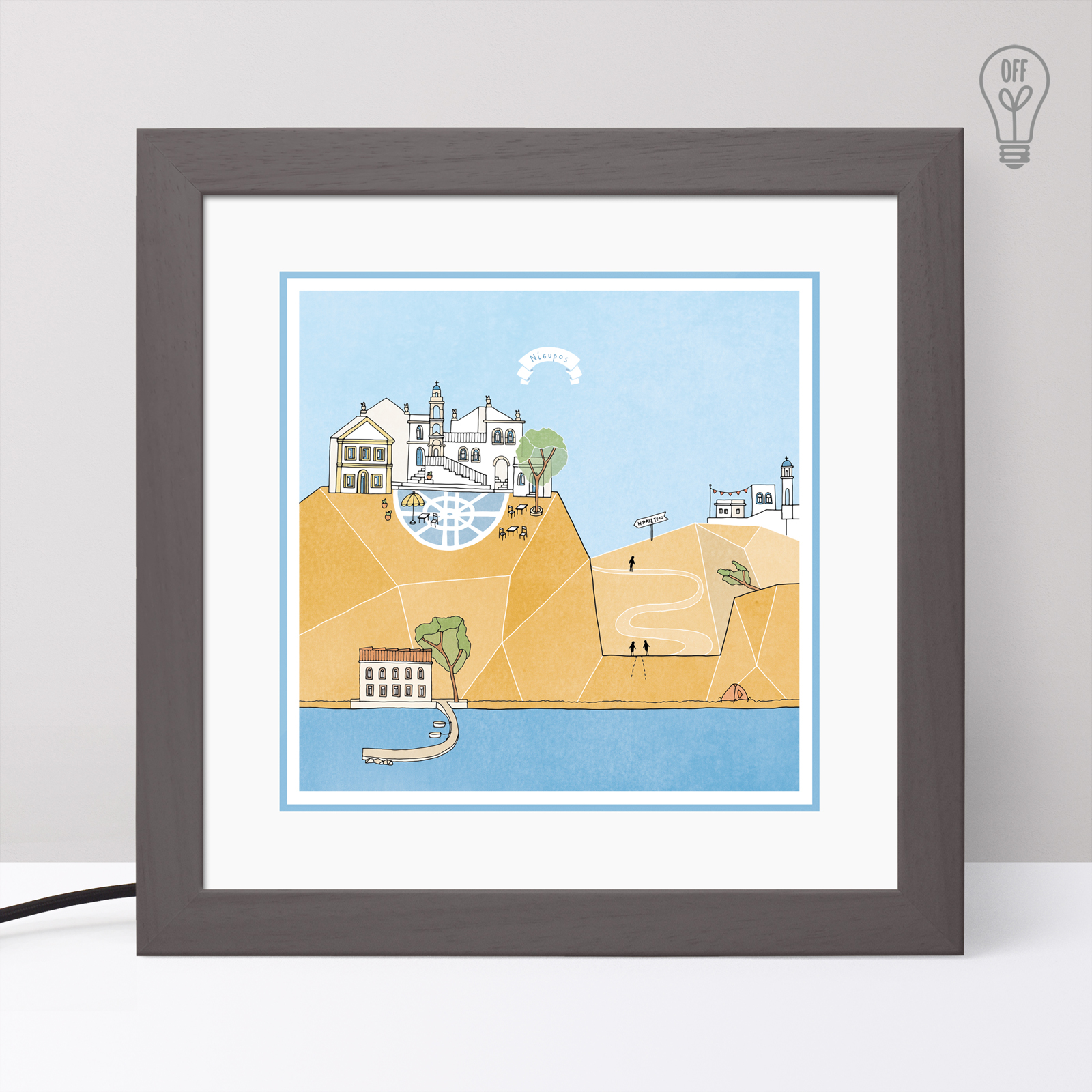 Nisyros Illustrated Light Box Nisyros Illustrated Light Box