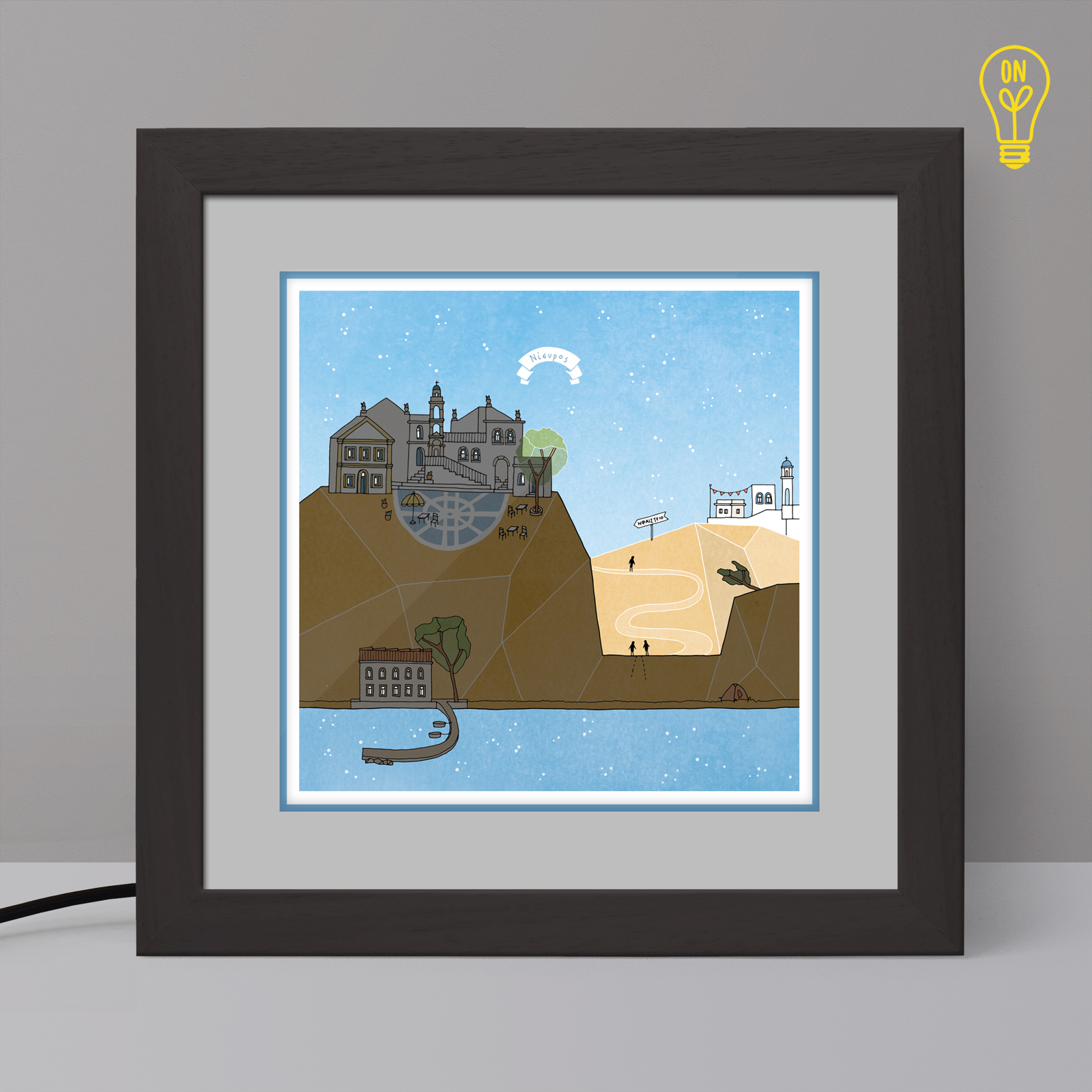 Nisyros Illustrated Light Box Nisyros Illustrated Light Box