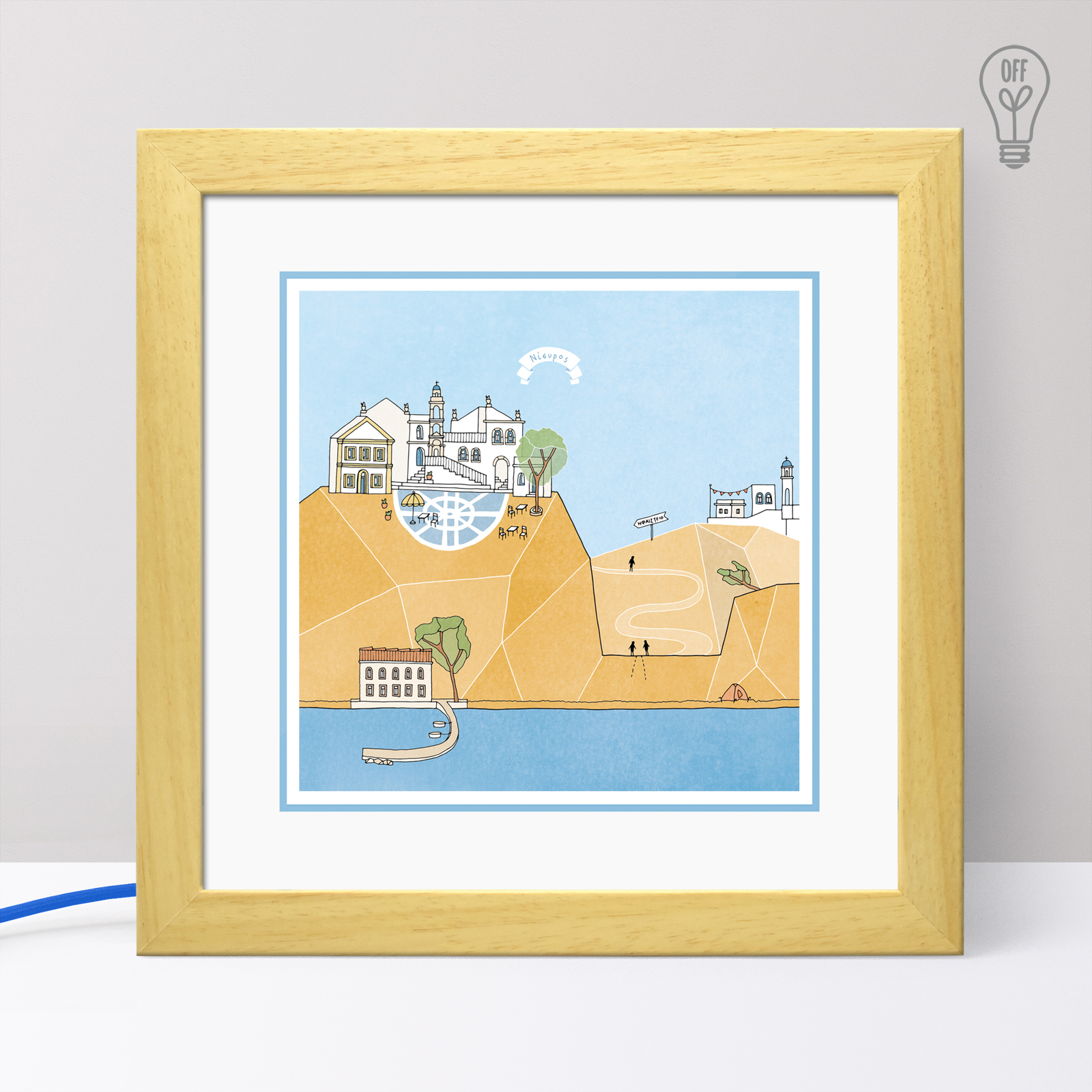 Nisyros Illustrated Light Box Nisyros Illustrated Light Box