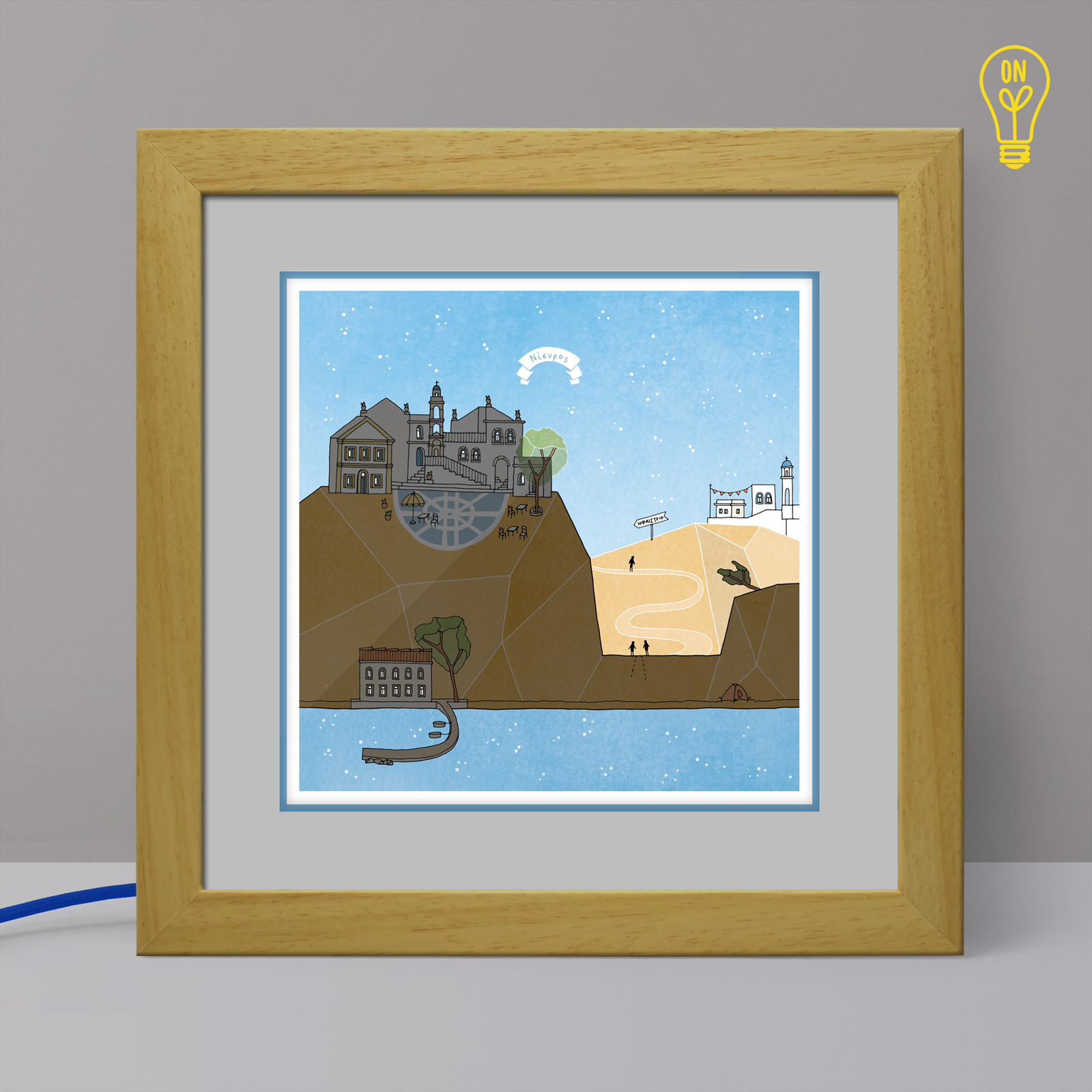 Nisyros Illustrated Light Box Nisyros Illustrated Light Box