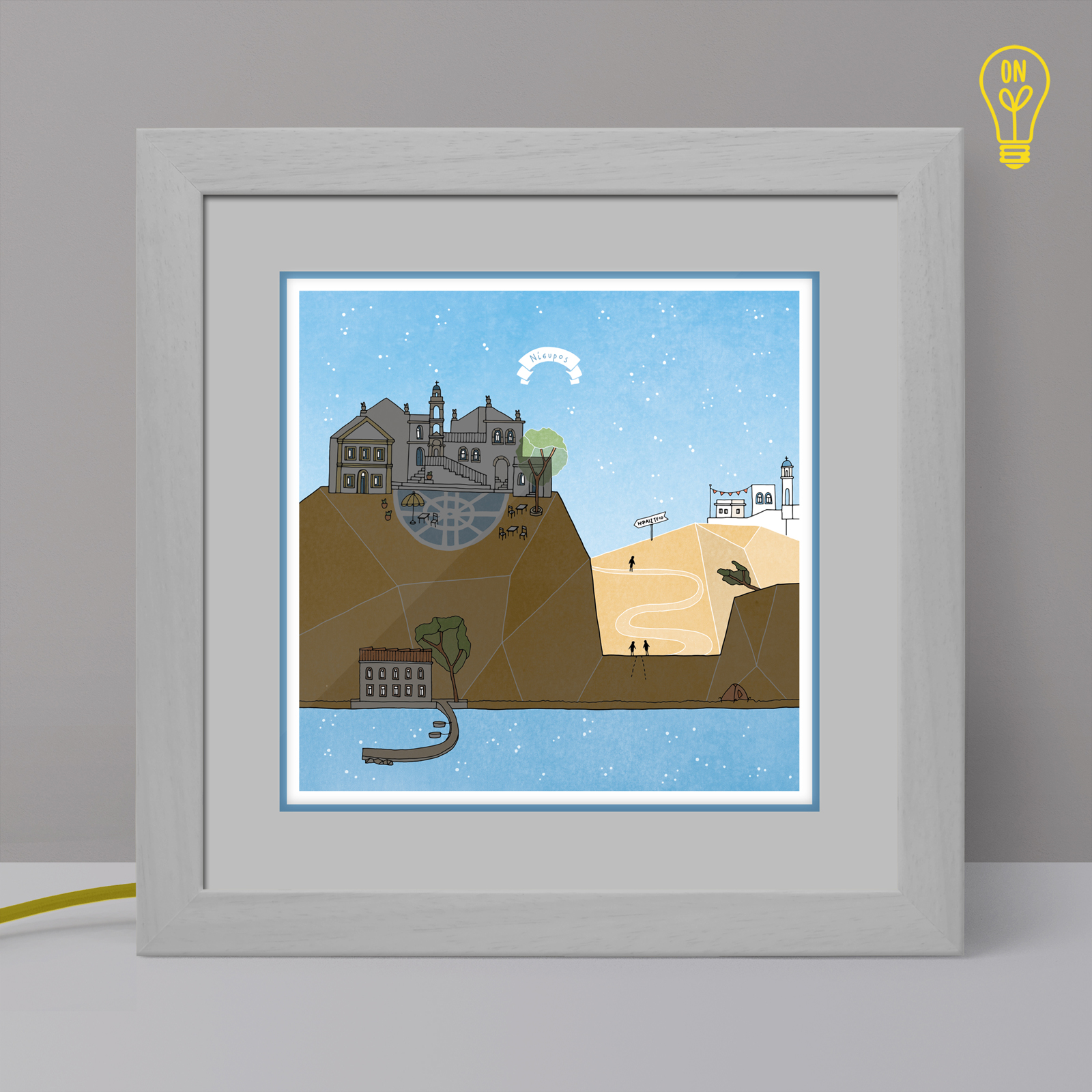 Nisyros Illustrated Light Box Nisyros Illustrated Light Box