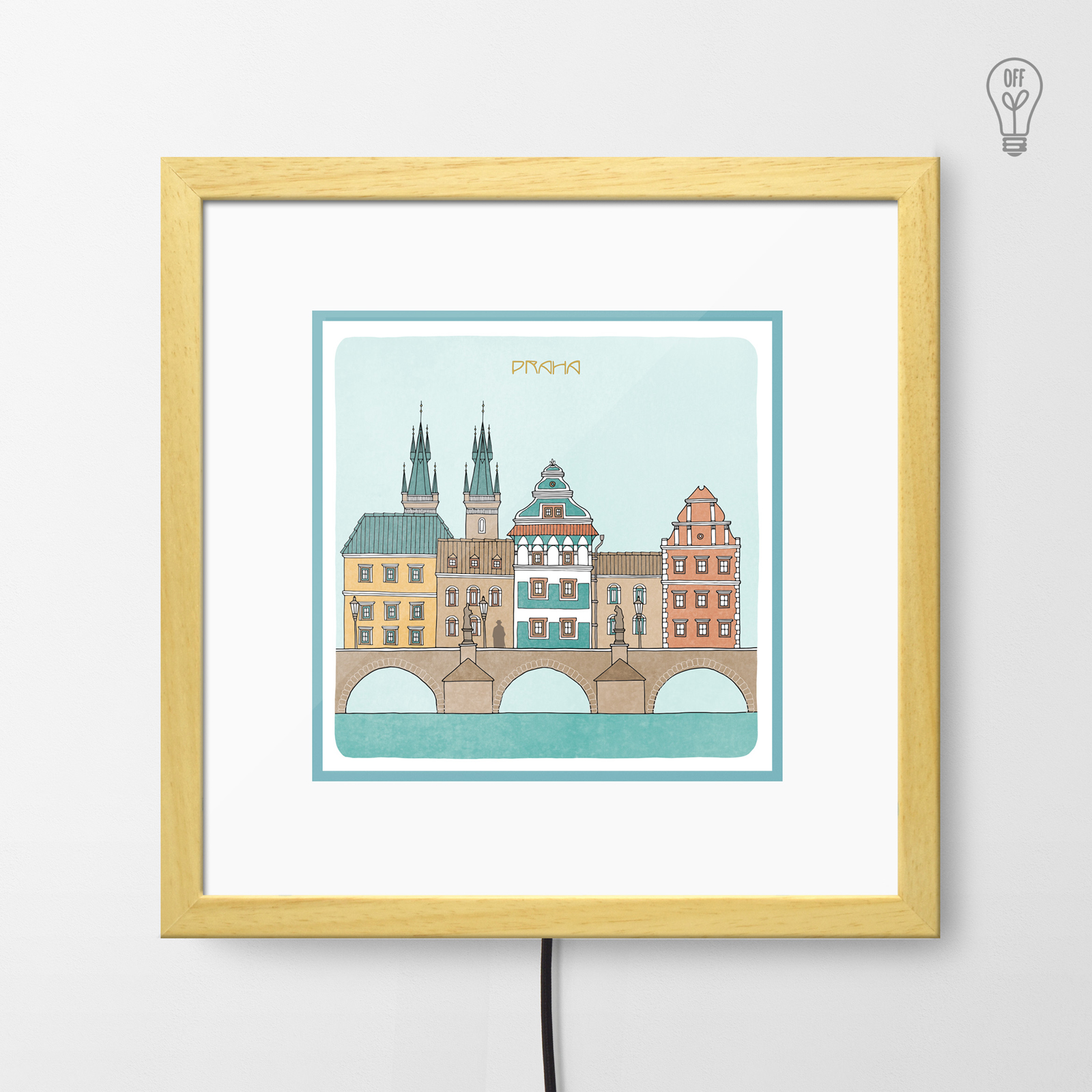 Praha Illustrated Light Box Praha Illustrated Light Box