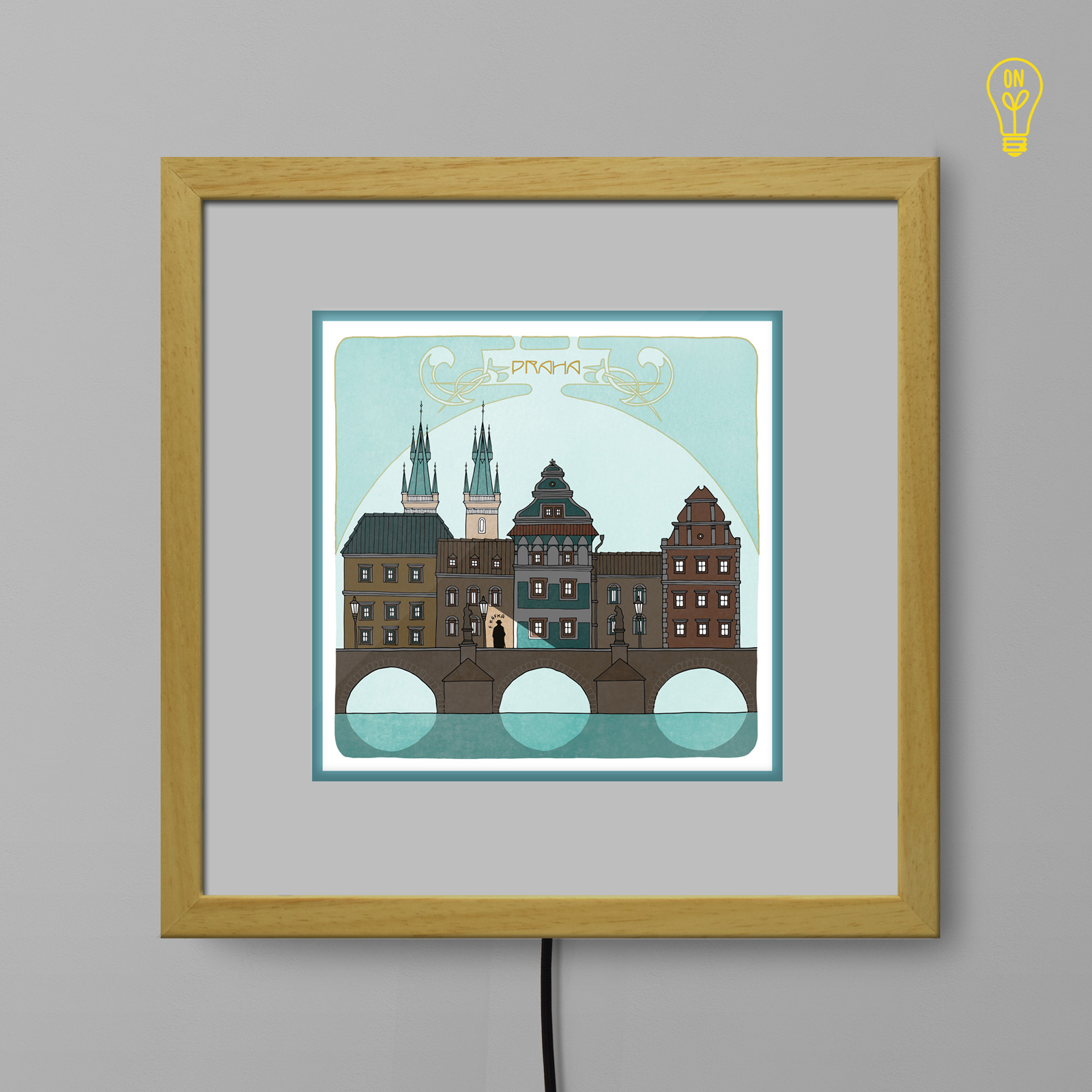 Praha Illustrated Light Box Praha Illustrated Light Box