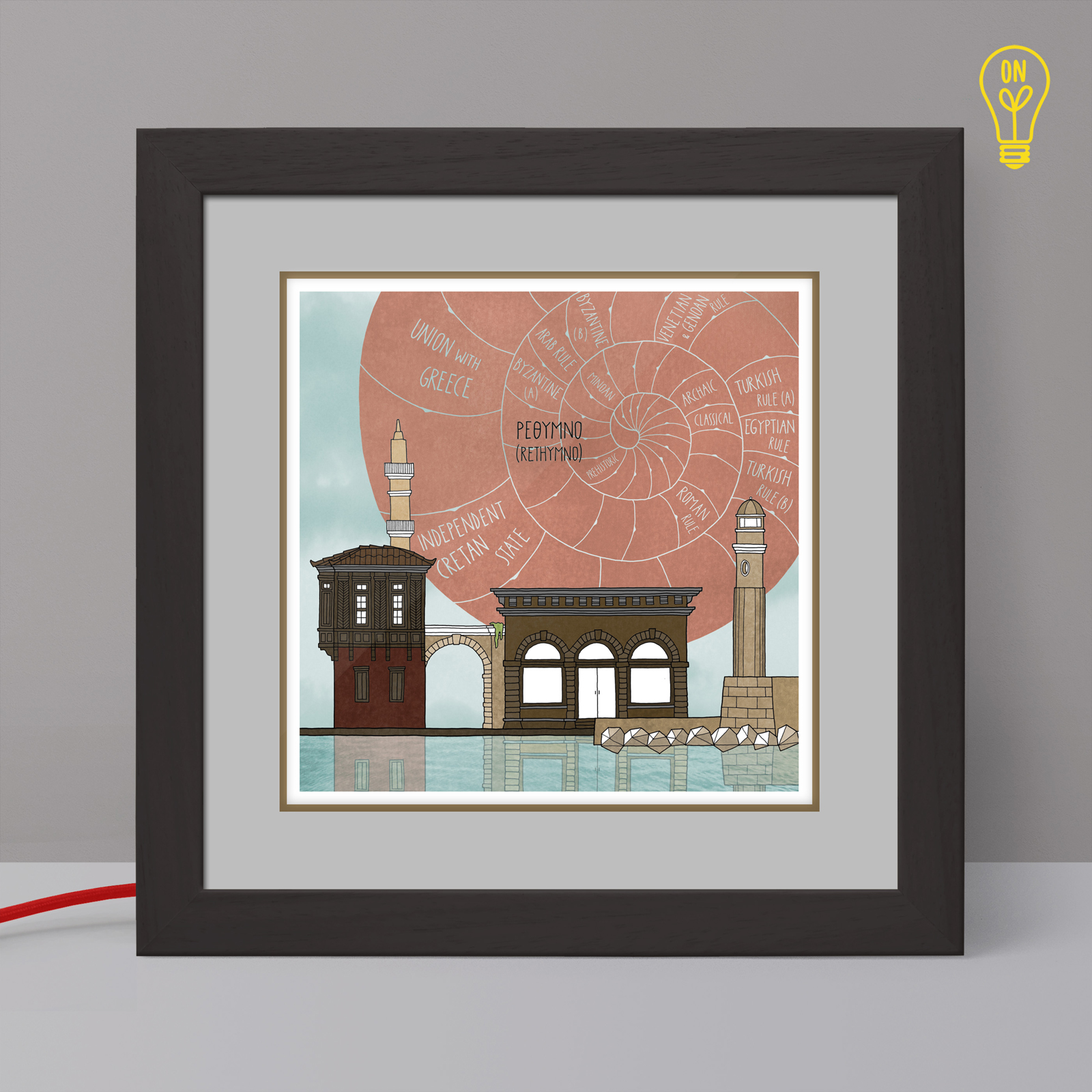 Rethymno Illustrated Light Box Rethymno Illustrated Light Box