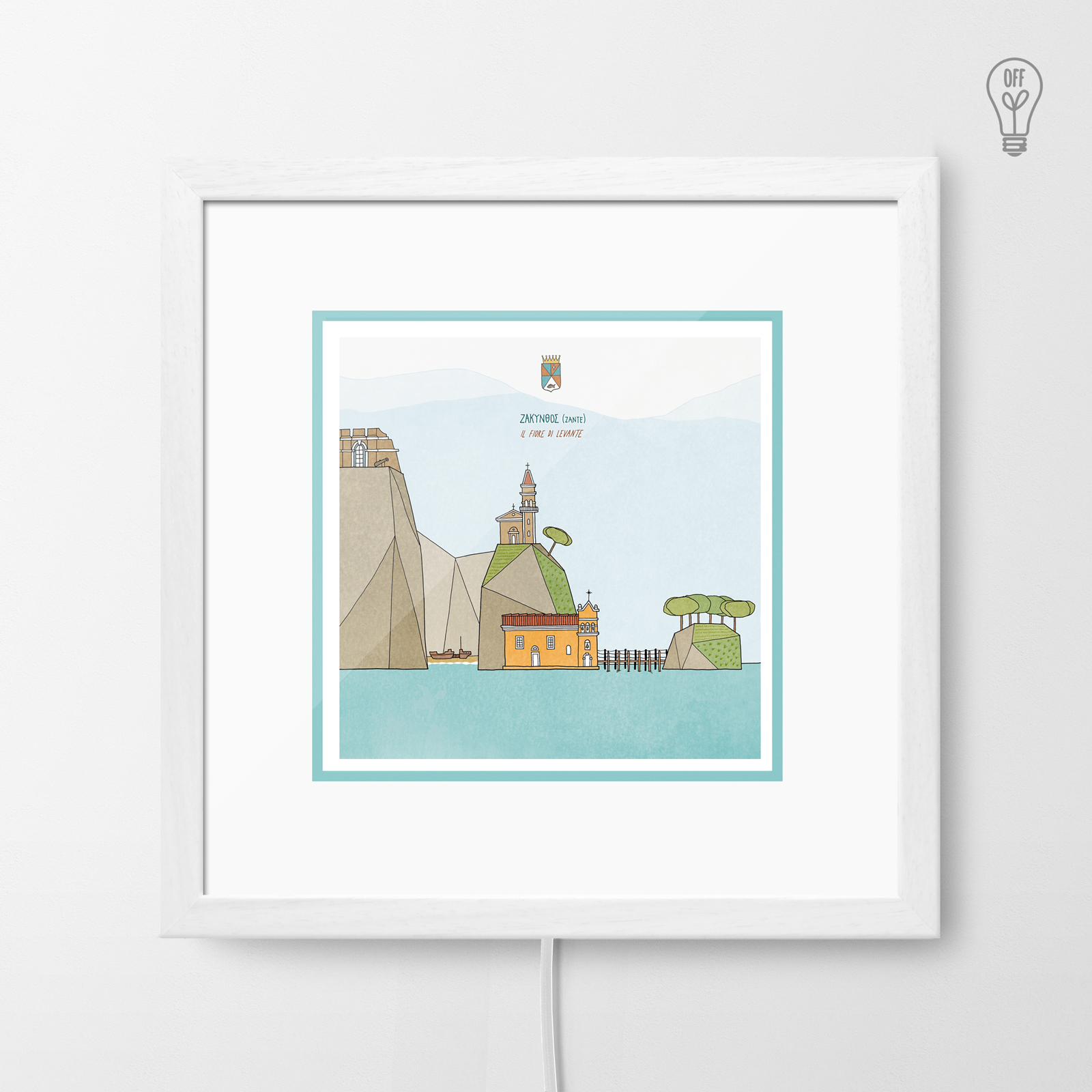 Zakynthos Illustrated Light Box Zakynthos Illustrated Light Box