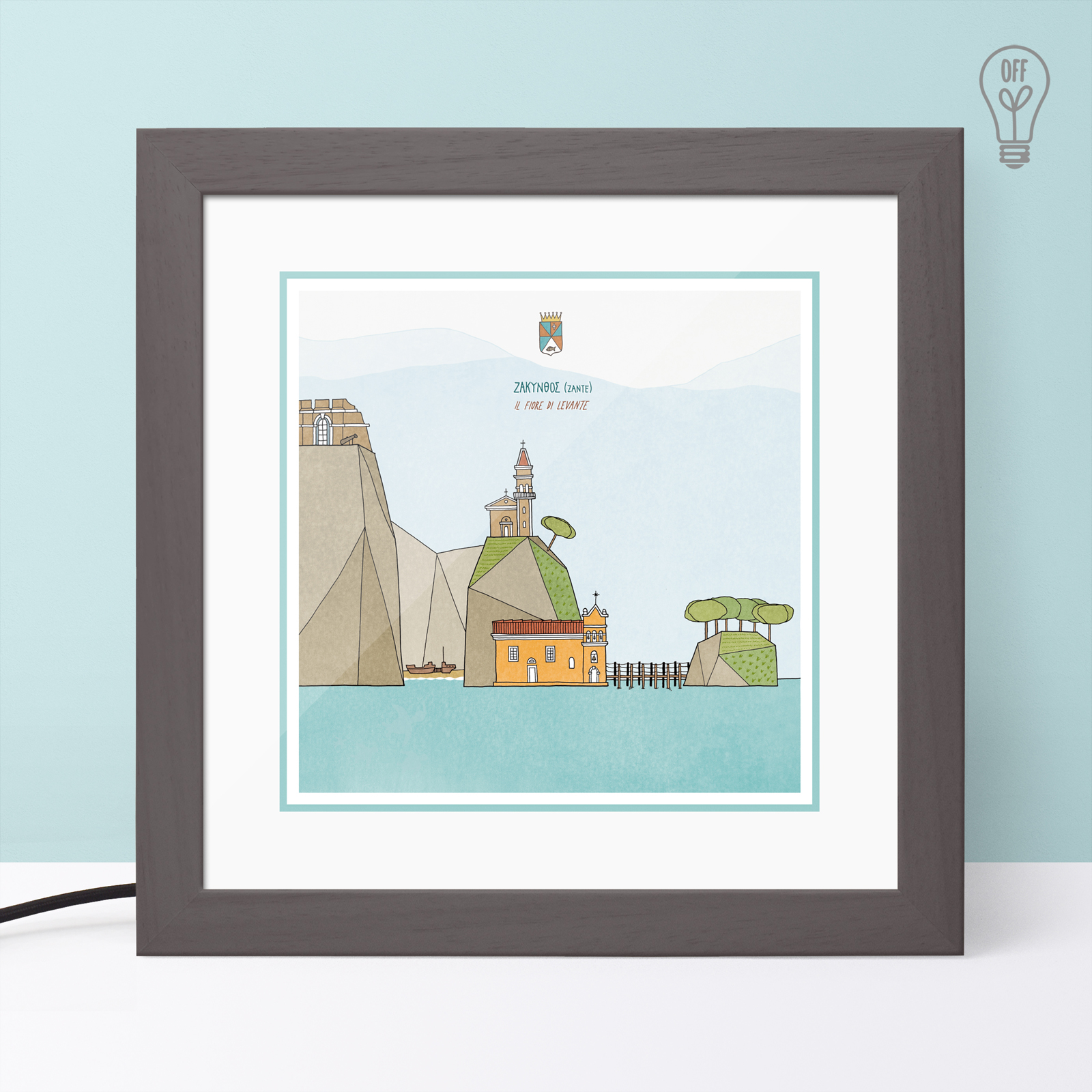 Zakynthos Illustrated Light Box Zakynthos Illustrated Light Box