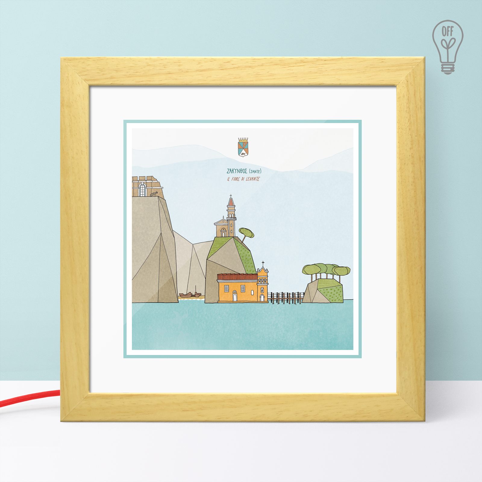Zakynthos Illustrated Light Box Zakynthos Illustrated Light Box