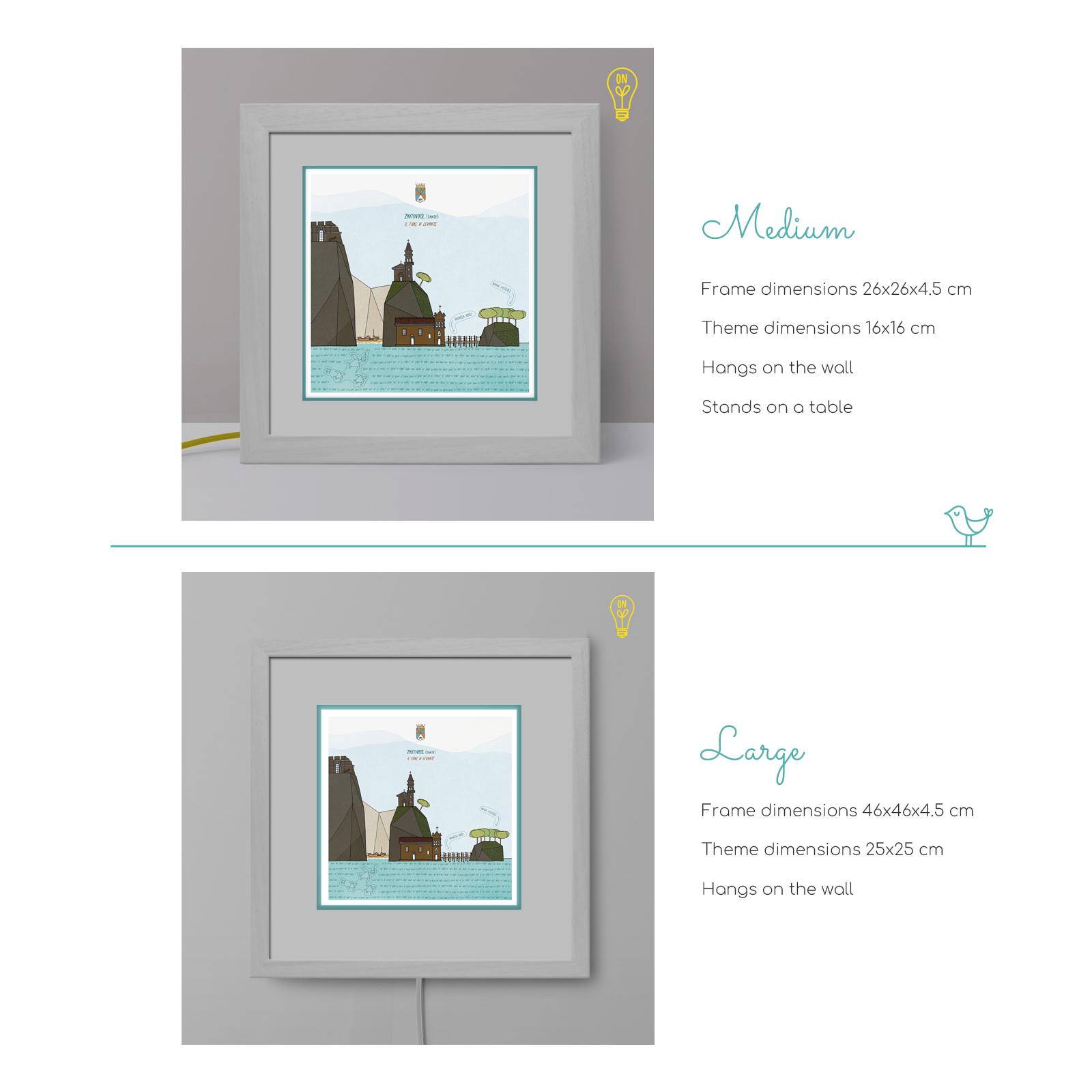 Zakynthos Illustrated Light Box Zakynthos Illustrated Light Box